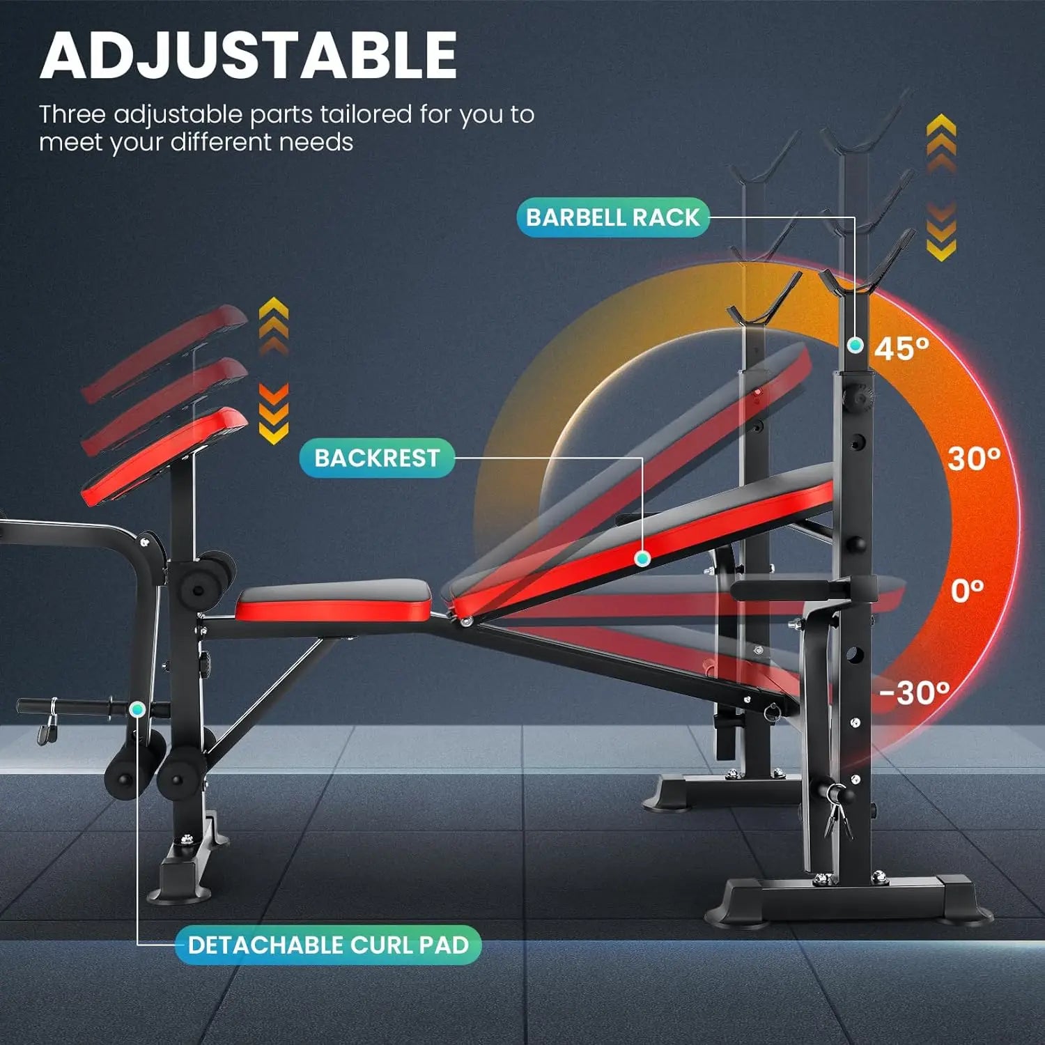 Weight Bench Set with Squat Rack