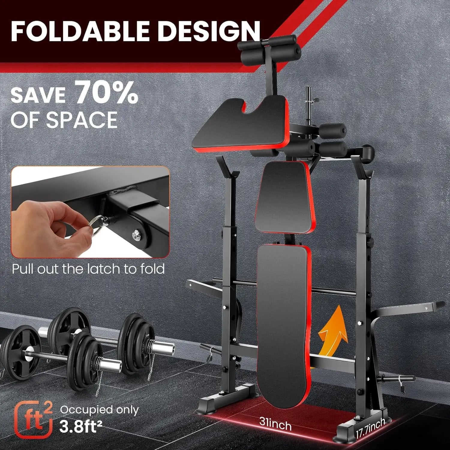 Weight Bench Set with Squat Rack