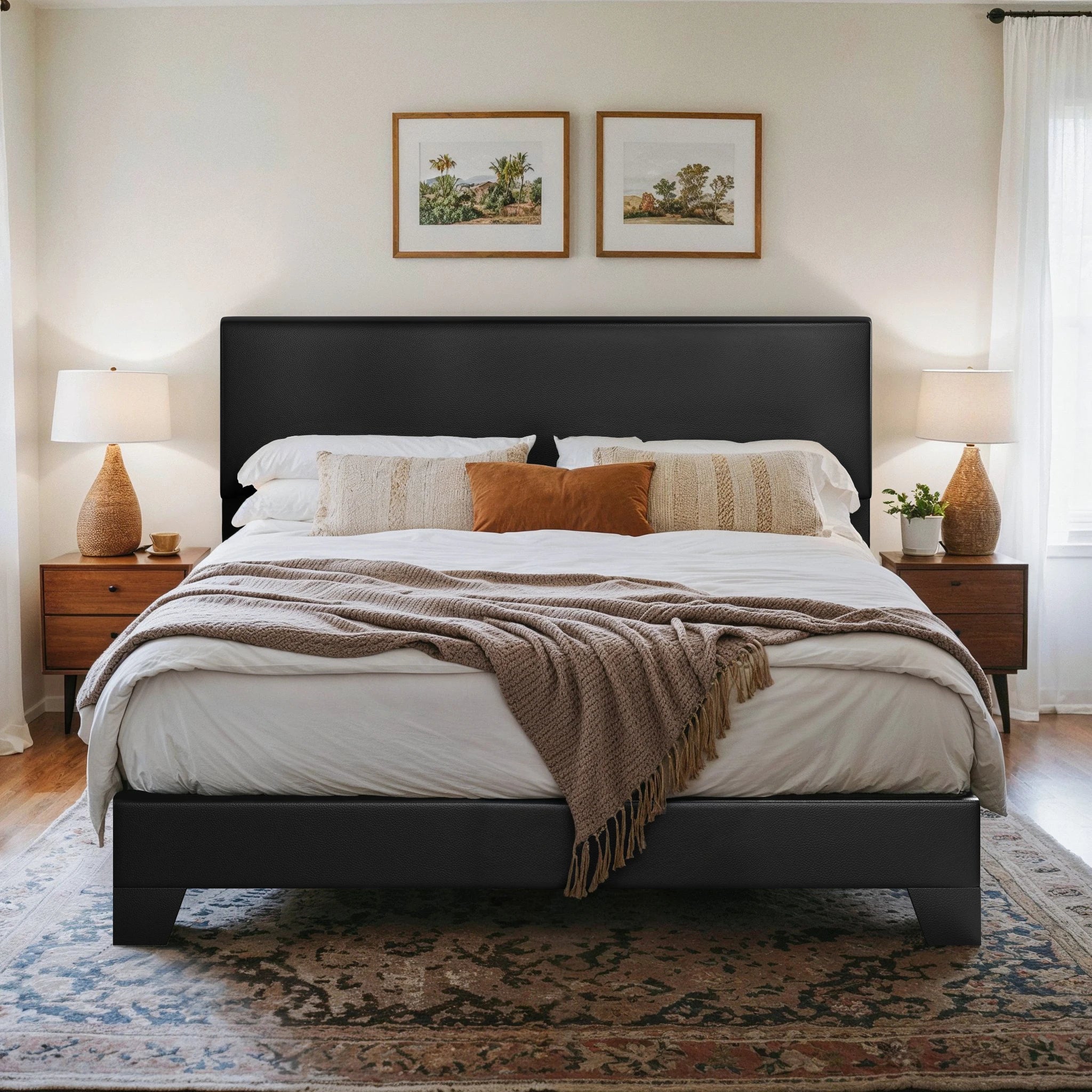 Upholstered Bed Frame with Headboard