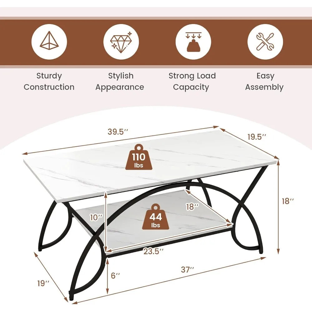 2-Tier Rectangular Coffee Table