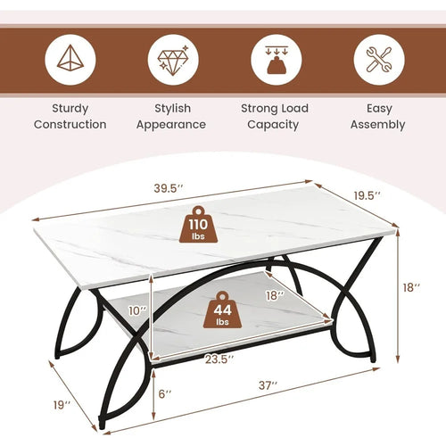 2-Tier Rectangular Coffee Table