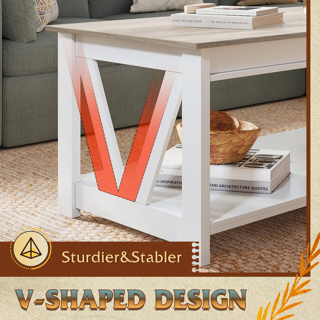 Sturdy Coffee Table w/Storage Shelf