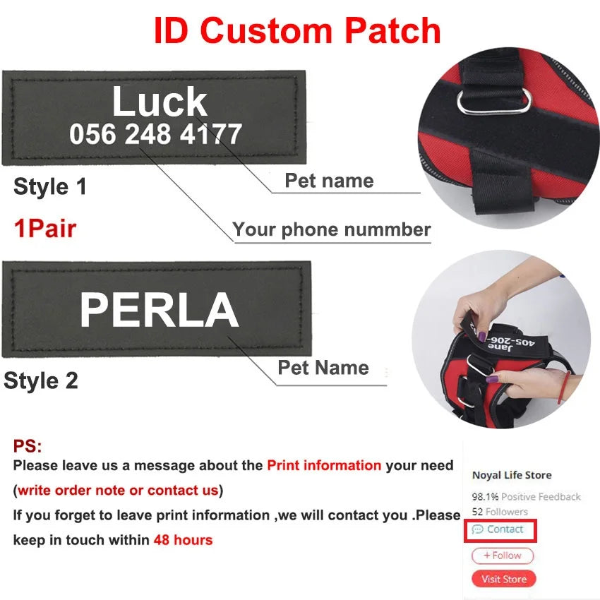 Dog Vest ID Custom Patch