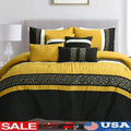 7 Pc Embroidered Queen Bedding Set