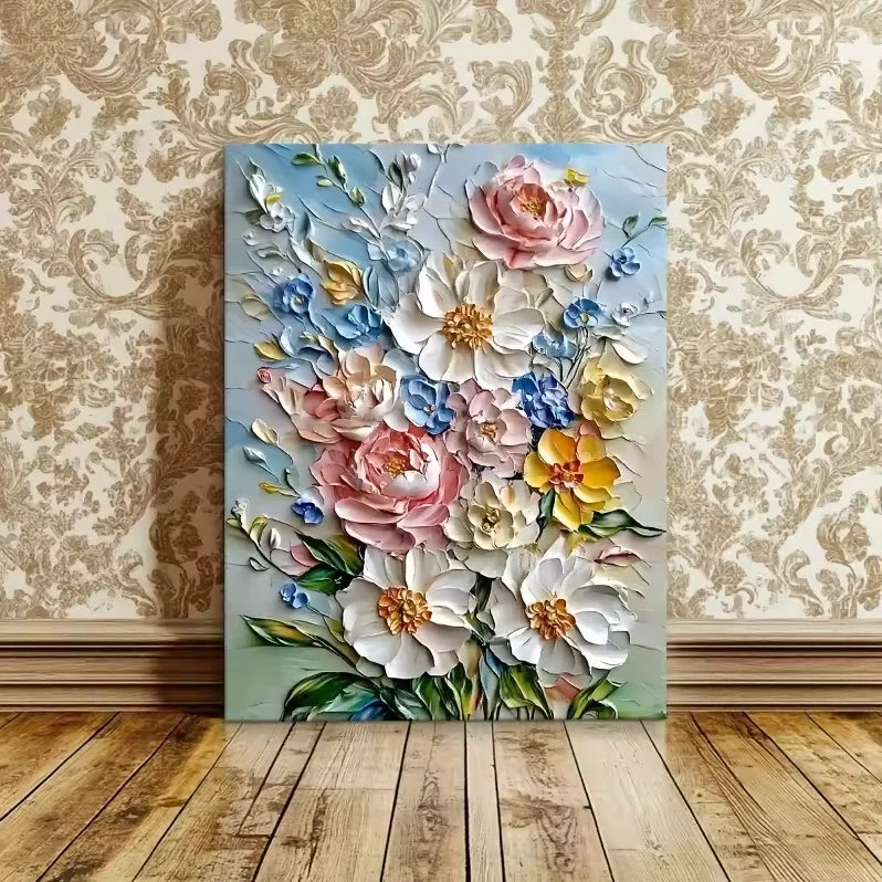 1PC White Floral Canvas Flower