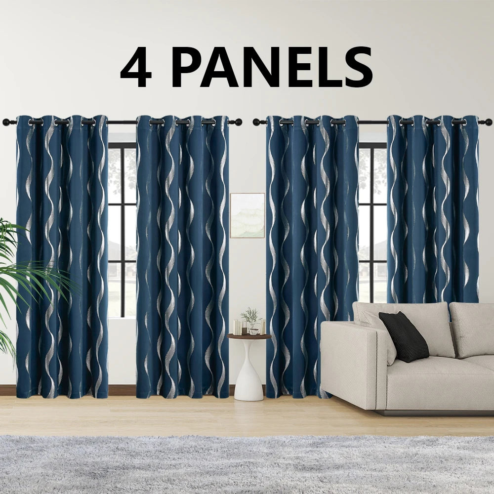 4PCS Blackout Insulated Curtains