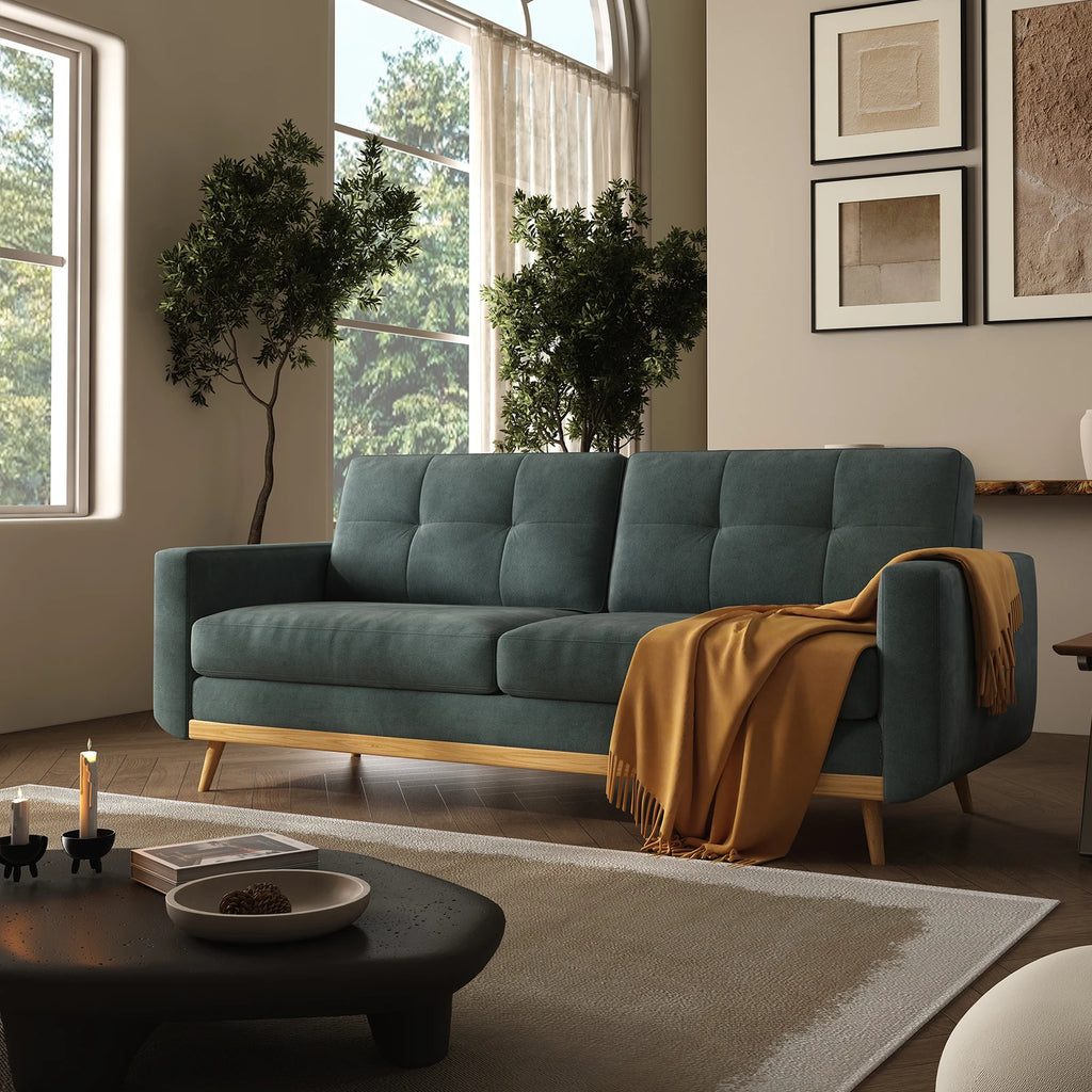 Loveseat Sofa w/Wooden Legs