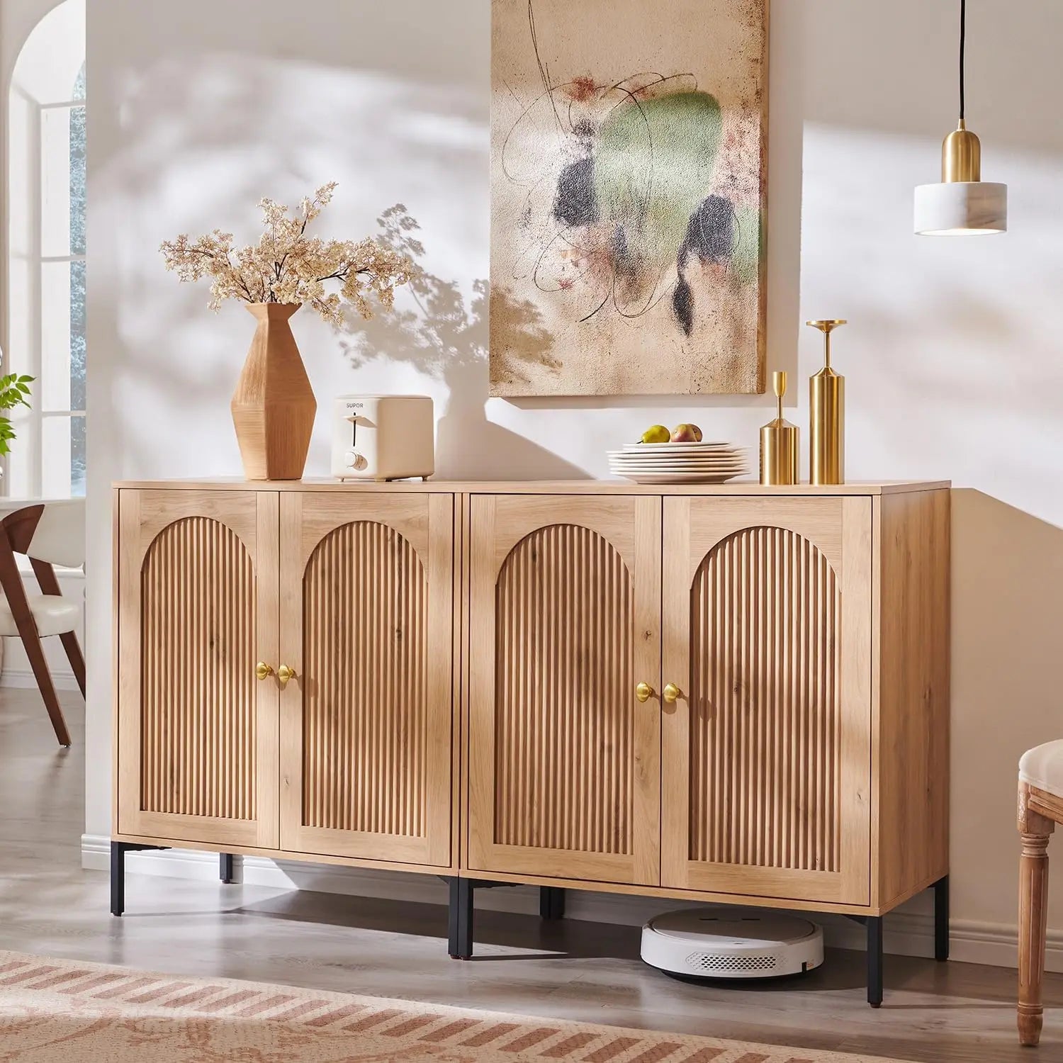 Fluted Arched Buffet Cabinet