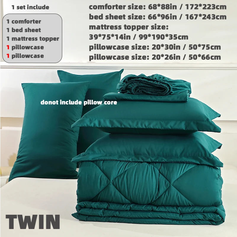 Reversible Solid Comforter 7 Pc