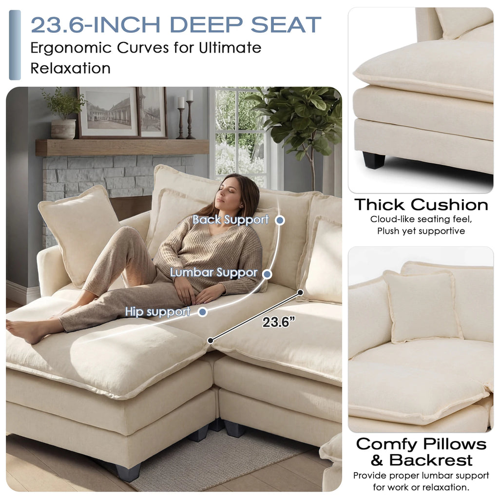 Comfy Cloud Couch with Deep Seat