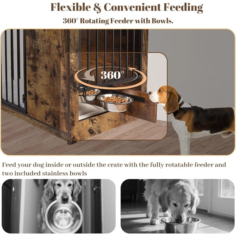 Crate Furniture with Cushion for Dogs,