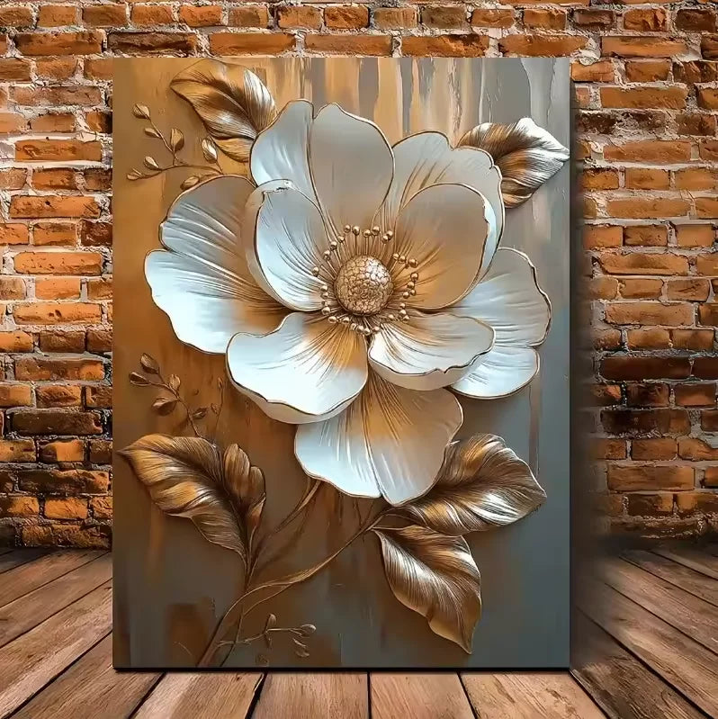 1PC White Floral Canvas Flower