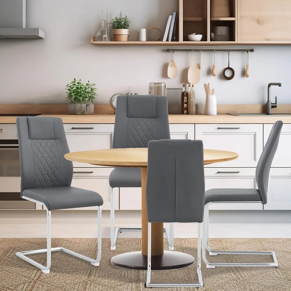 4 Pc Chairs w/Metal Legs