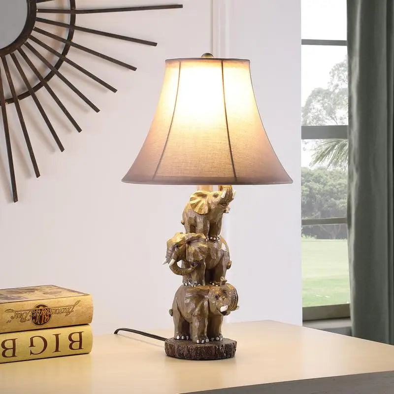 3 Stacked ElephantsTable Lamp