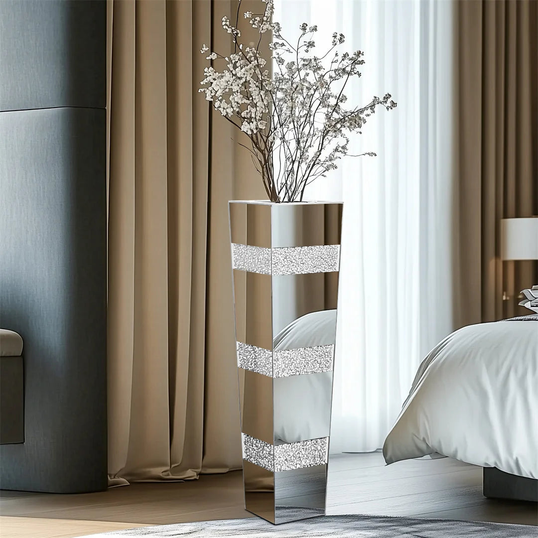 Crystal Standing Mirrored Vase