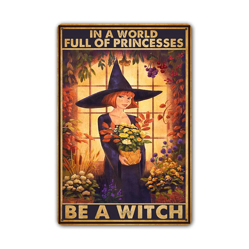 Retro Halloween Tin Painting