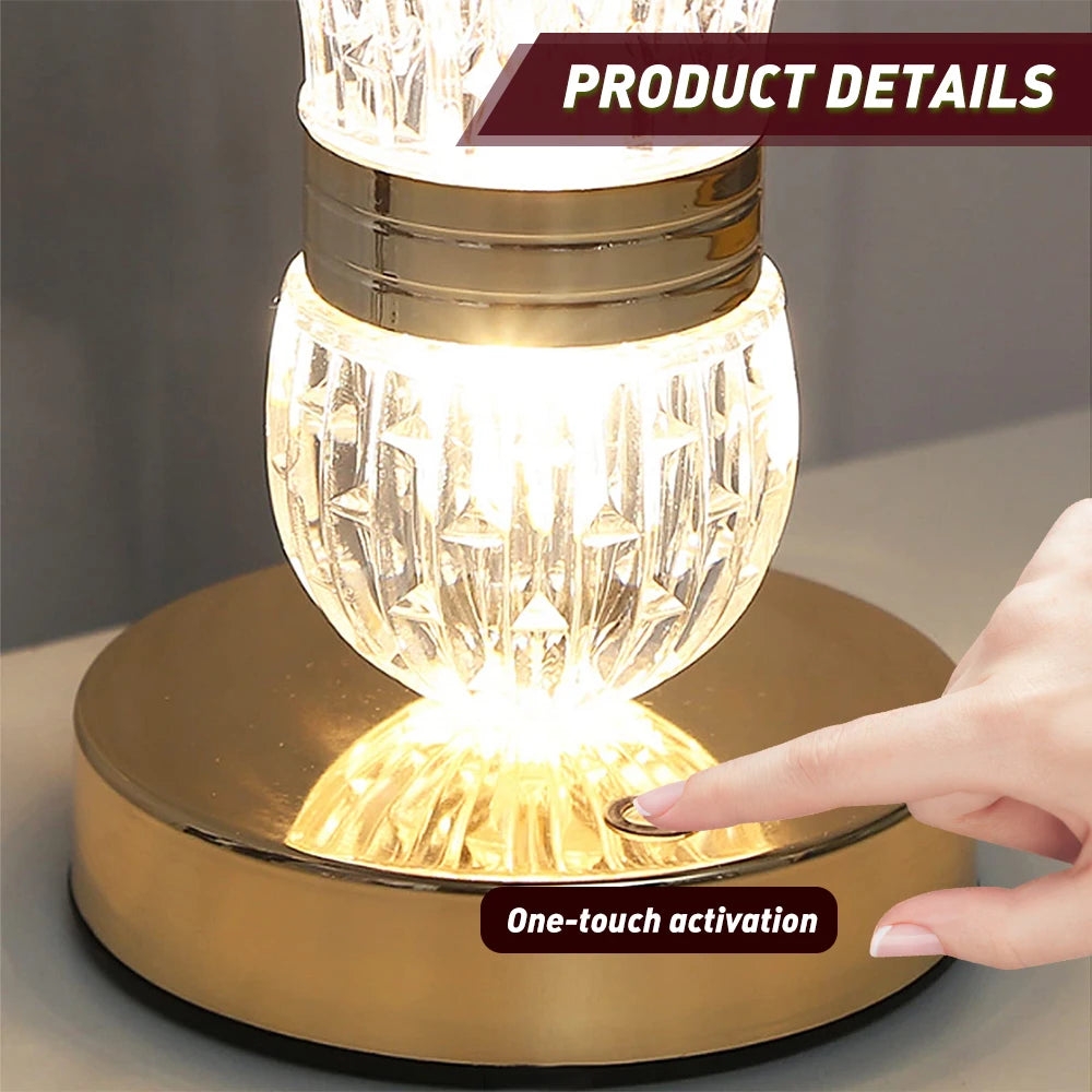 Crystal LED Vase Lamp/Night Light