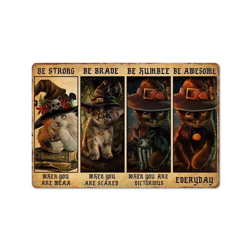 Retro Halloween Tin Painting