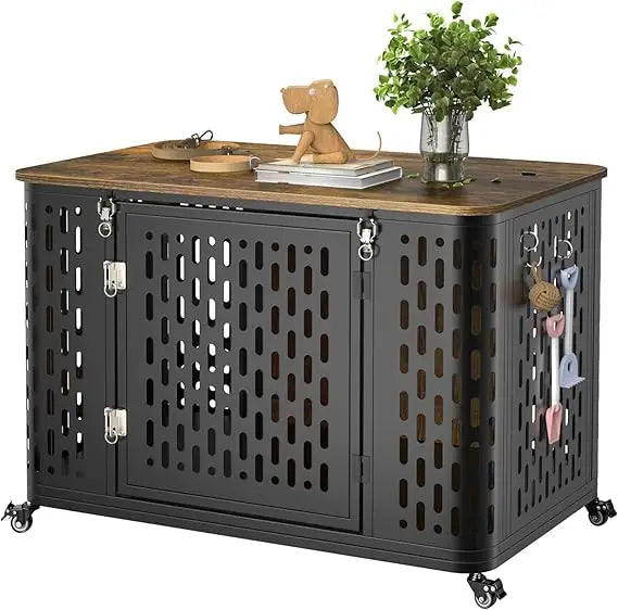 Wooden Dog Crate with Cushion