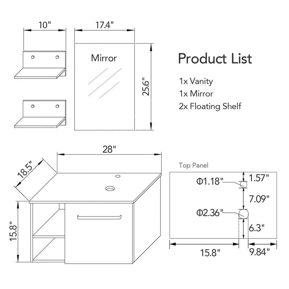 Bathroom Vanity Black Cabinet
