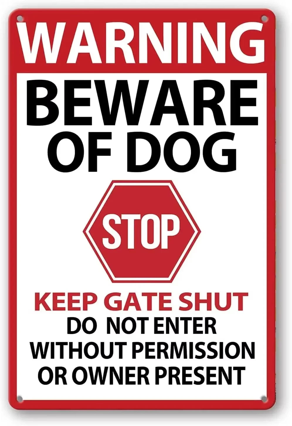 Warning Beware of Dog Sign