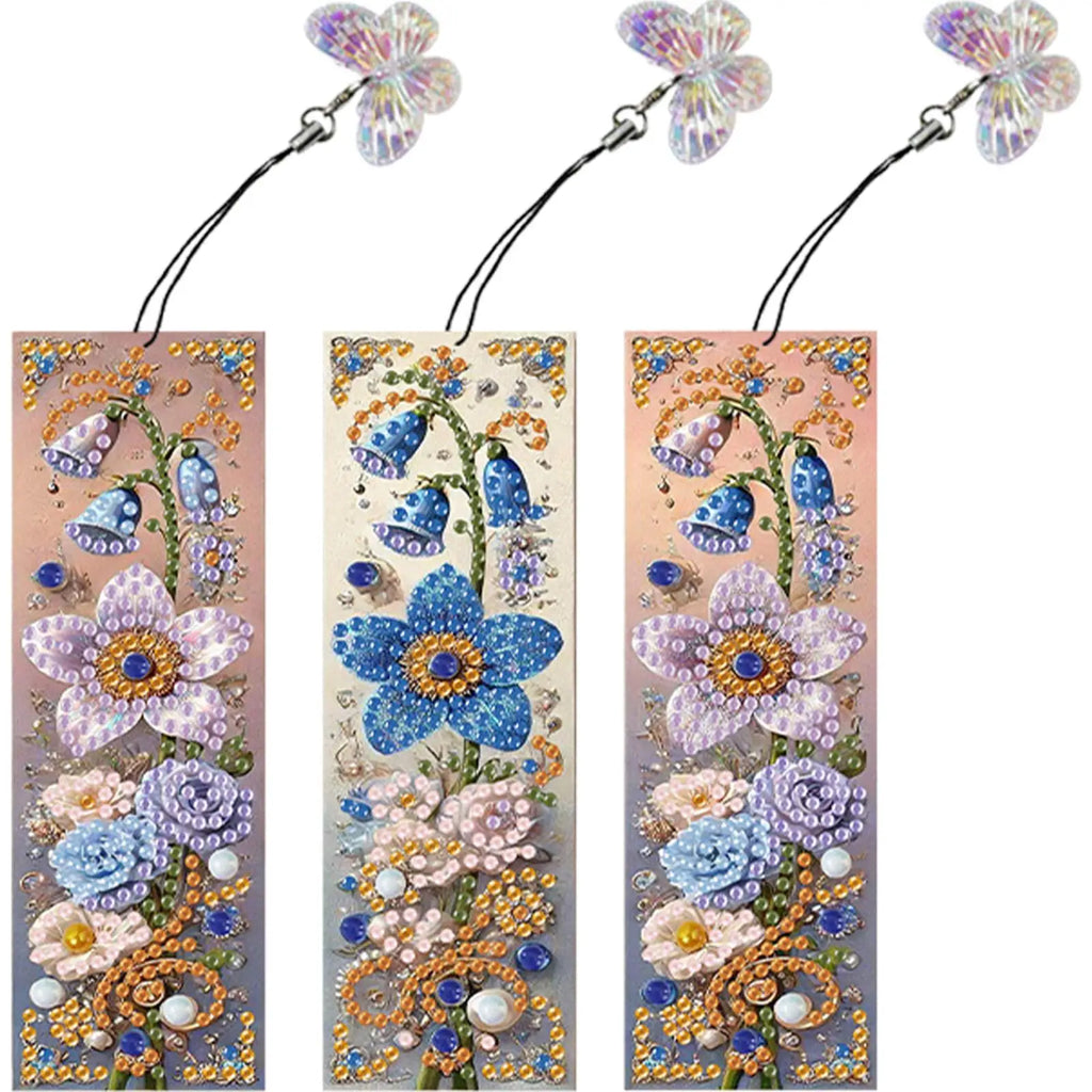 DIY Diamond Art Bookmark Flowers