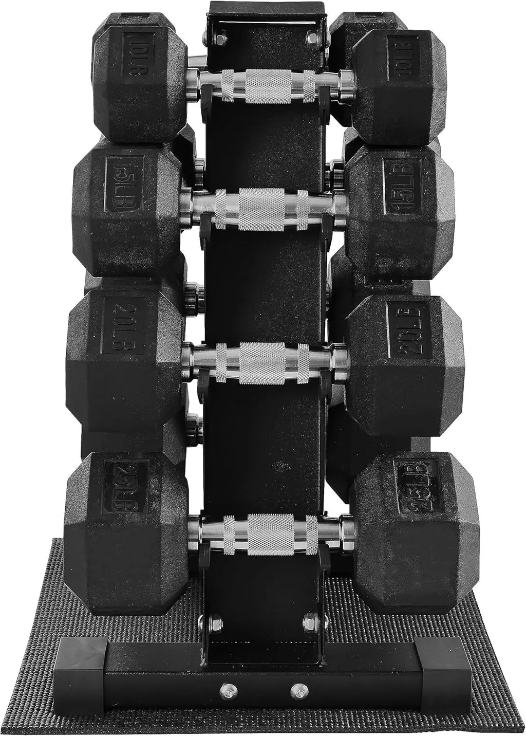 100LB Rubber Hex Dumbbell Set