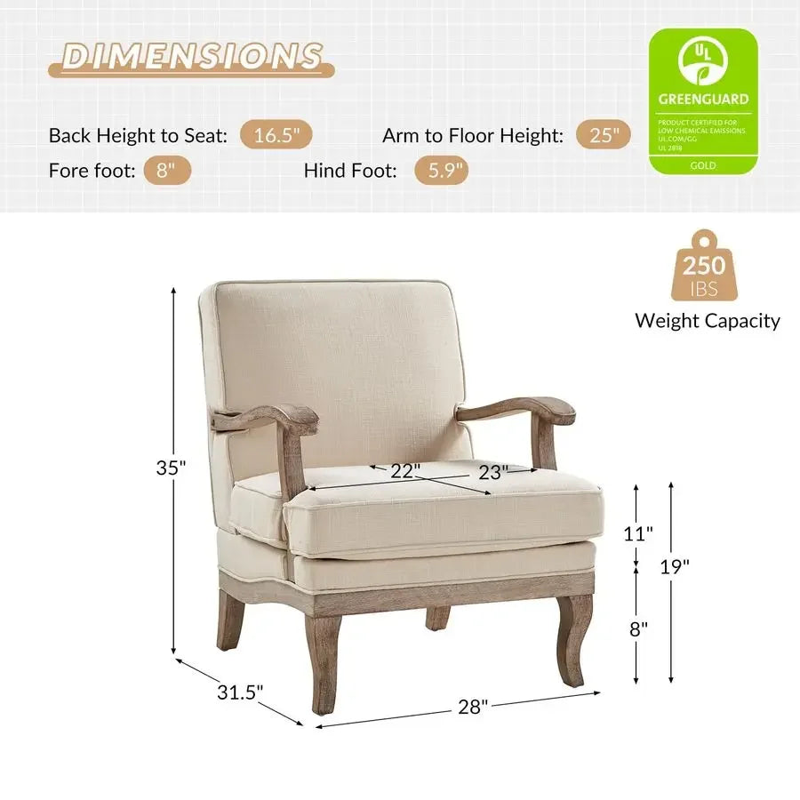 Upholstered Accent Chairs Set of 2