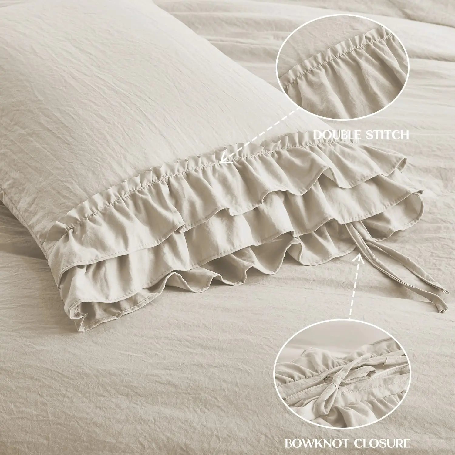 3 Piece Ruffled Duvet Cover Set