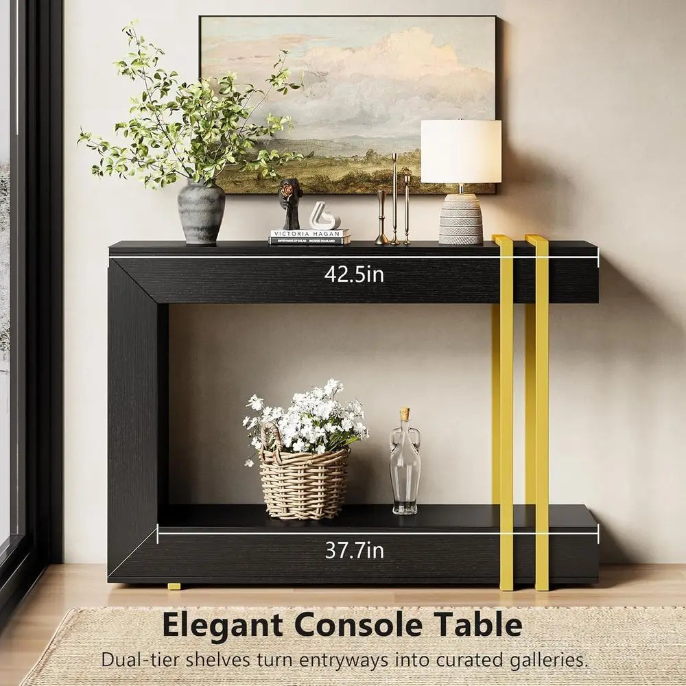 Narrow 2-Tier Entry Table w/Storage