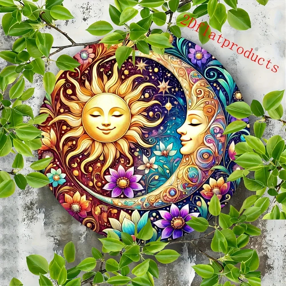 Wall Art Sun/Moon Metal Decor