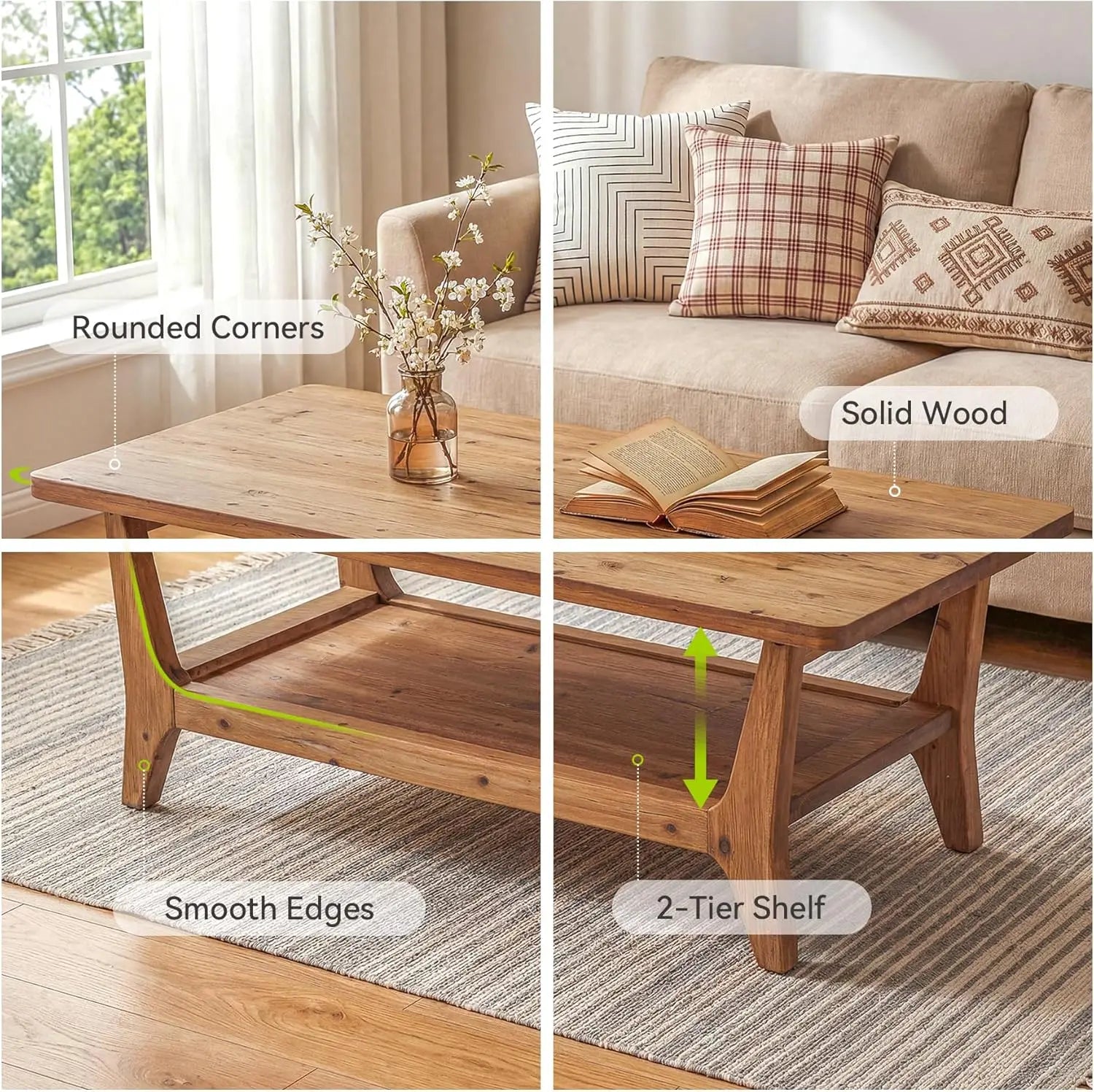 Solid Wood Coffee Table