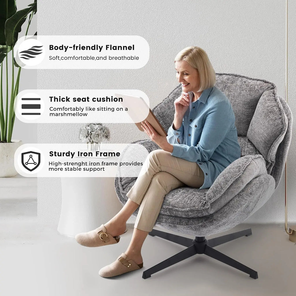 Swivel Armchair w/Metal Legs