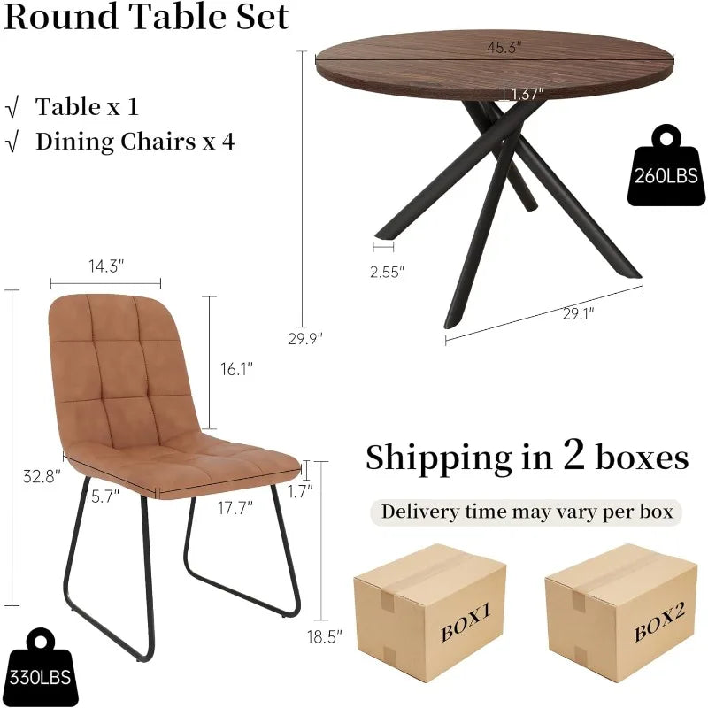 Kitchen Dark Walnut Table for 4