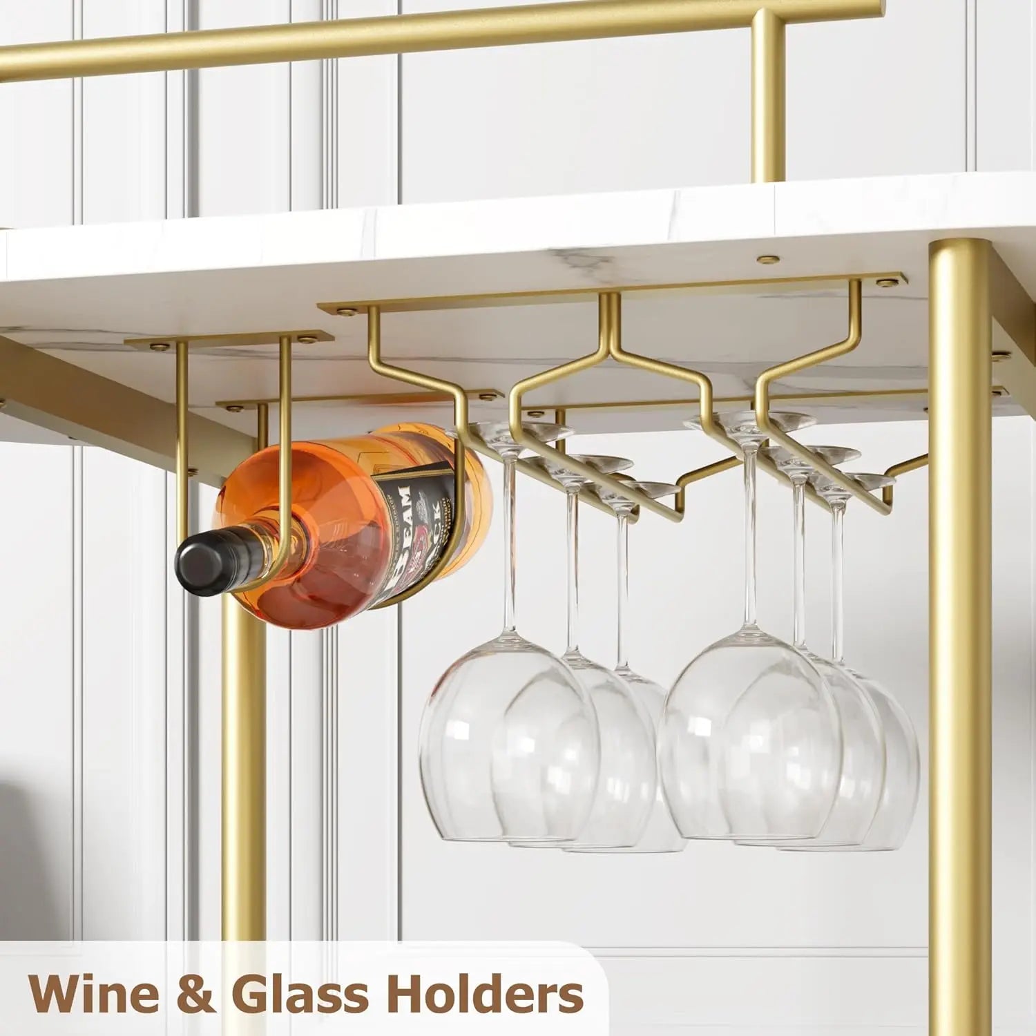 Bar Cart w/4-Tiers Storage Shelves
