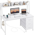 White Desk w/Storage/Power Outlets,