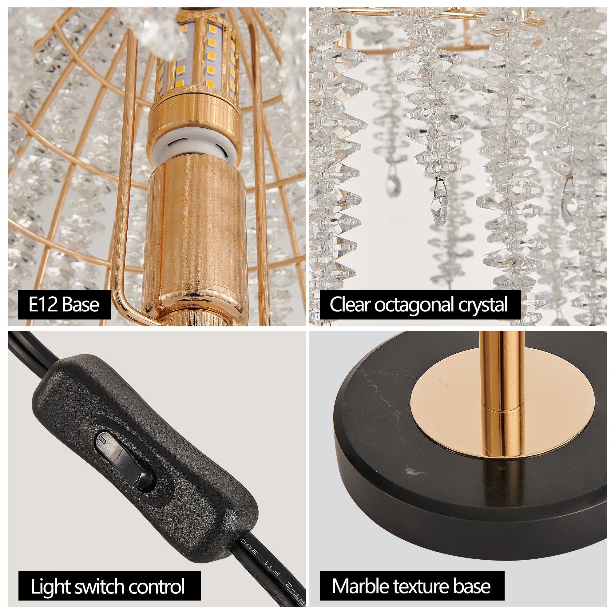 Crystal Table Waterfall Lamp