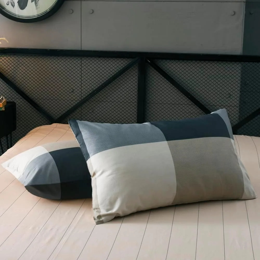 Comforter Set Plaid Printed Bedding