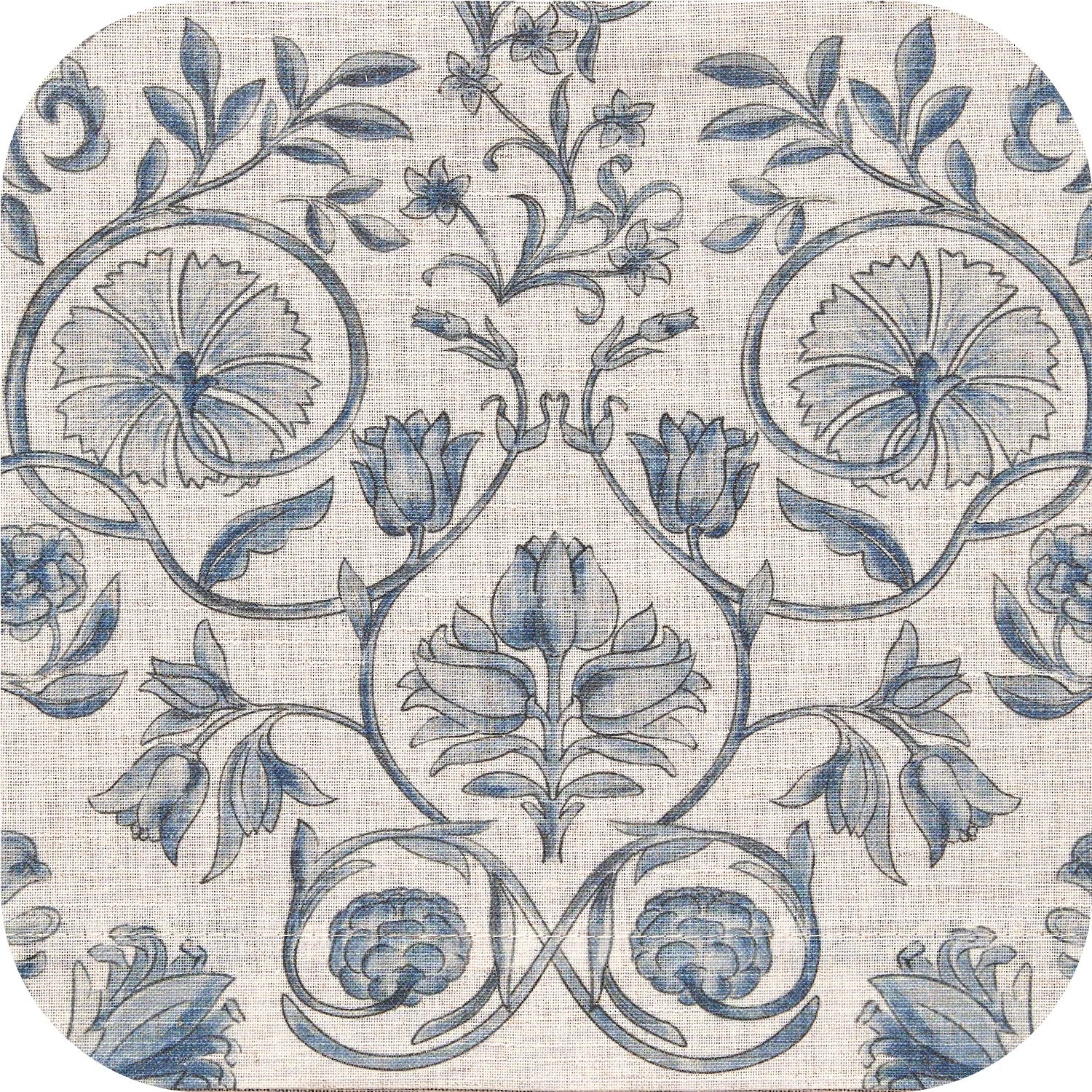 Linen Floral Curtain Set for Kitchen