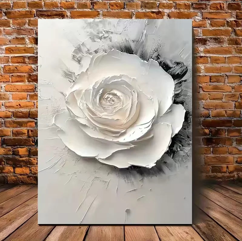 1PC White Floral Canvas Flower