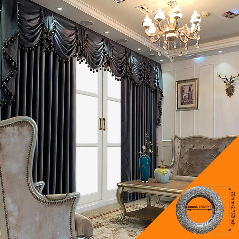 2pcs blackout black curtain