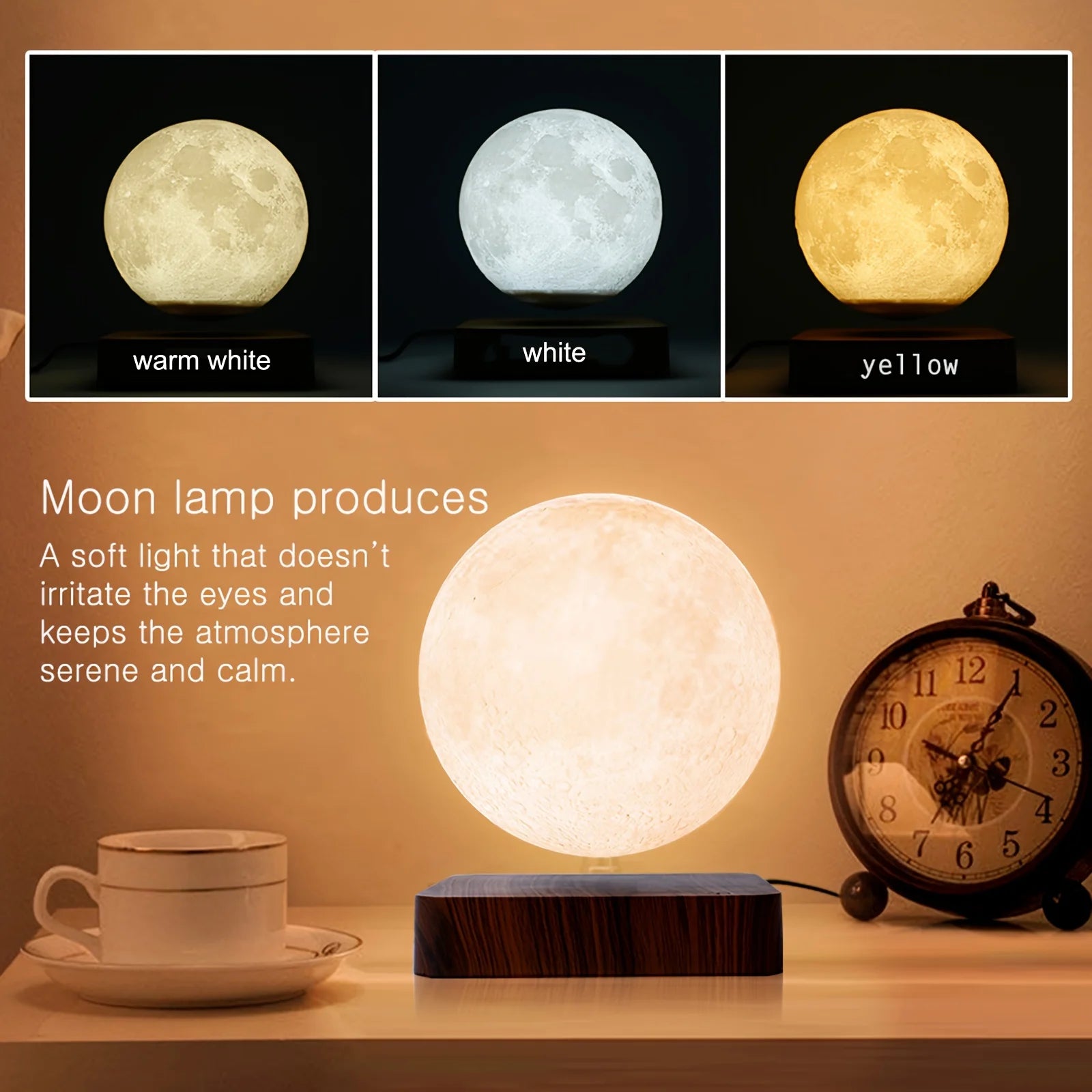 Floating Rotating Moon Lamp