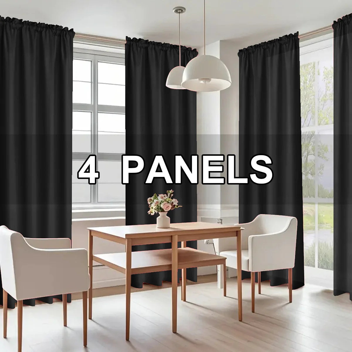 4pcs Light Filtering Curtains