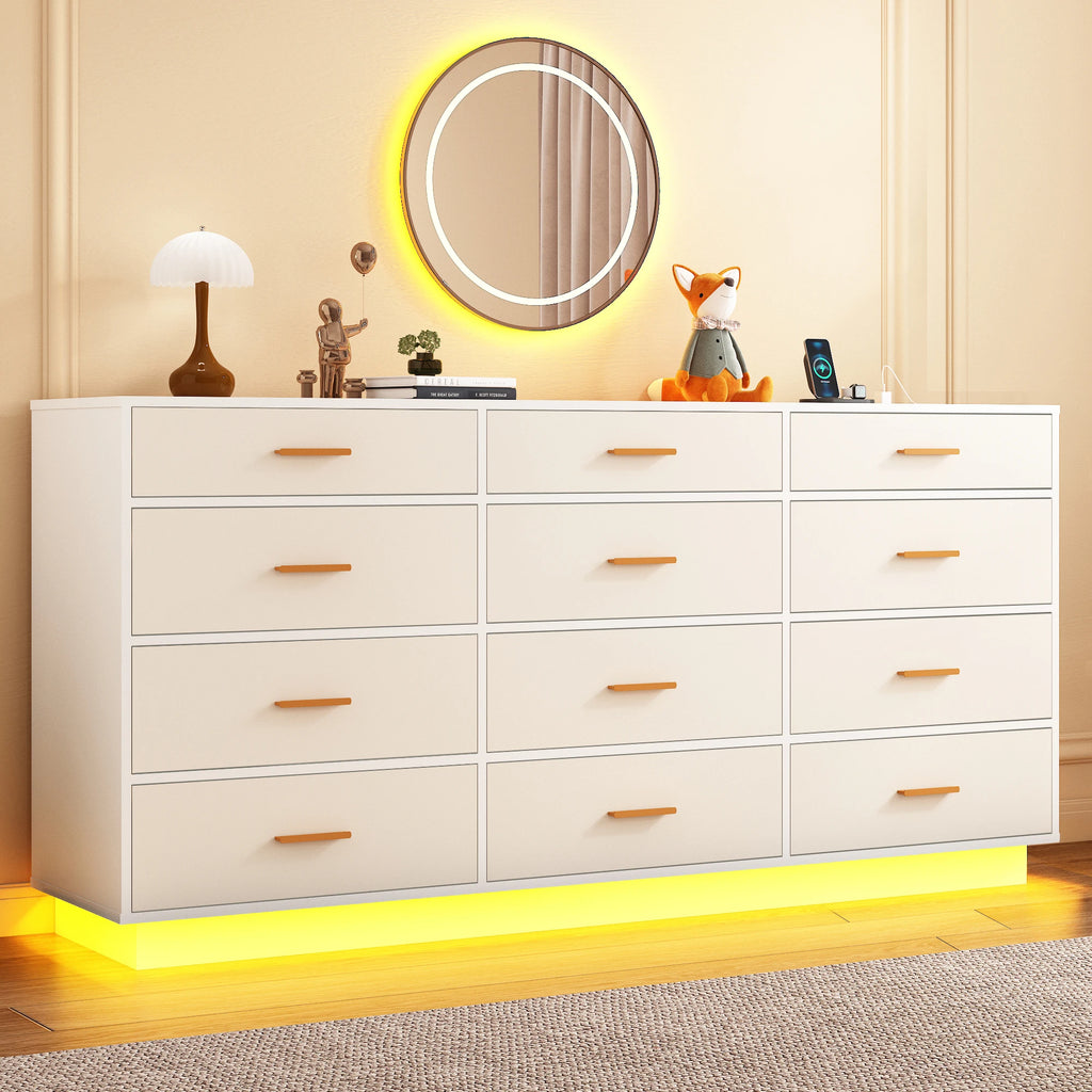Chest of Drawers w/Outlets & LED Lights