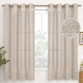Linen Semi Sheer Curtains 2 Panels