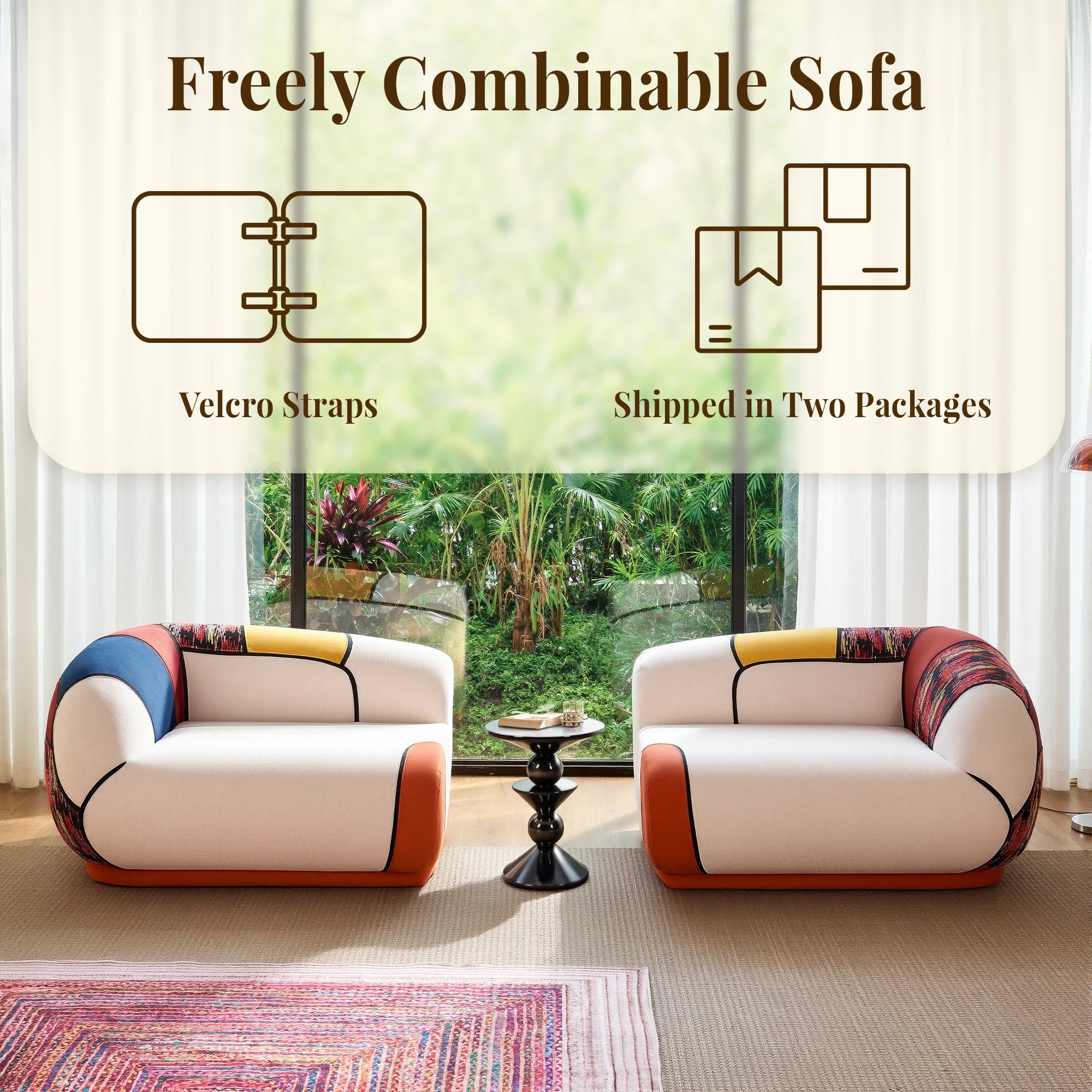 4-Seat Chenille Couch