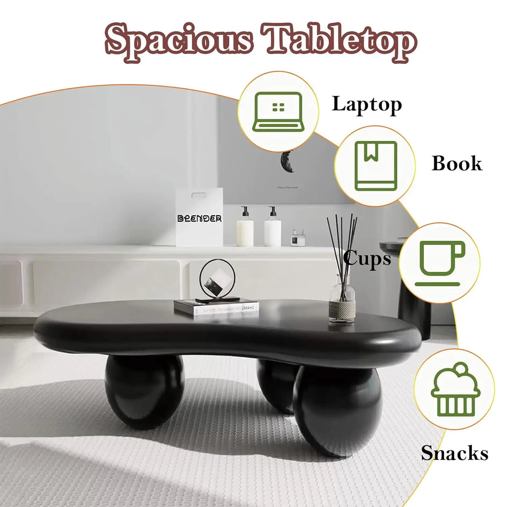 Black Coffee Table w/3 Stable Leg