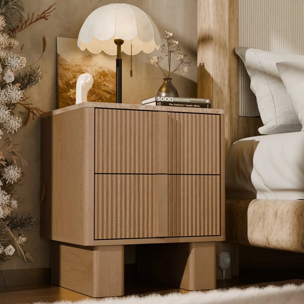 Set of 2 Nightstands w/Charging