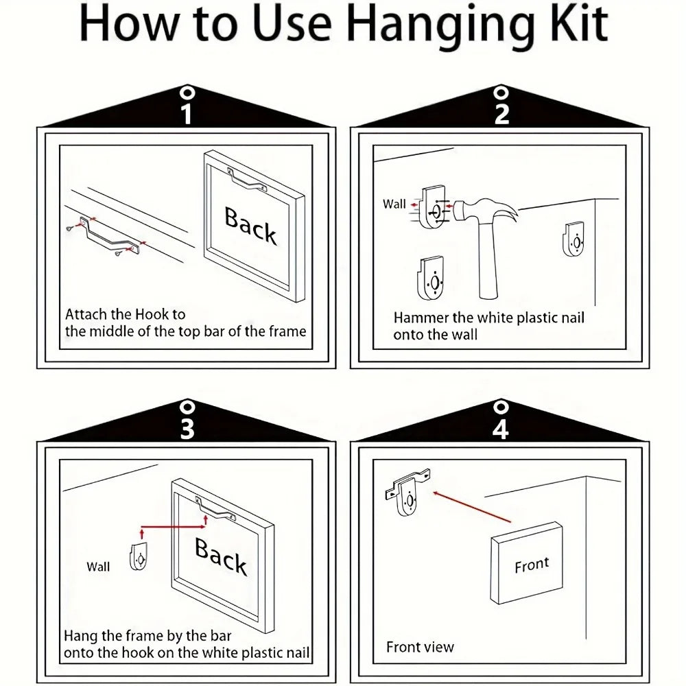 Seven horse wall art w/pine frame