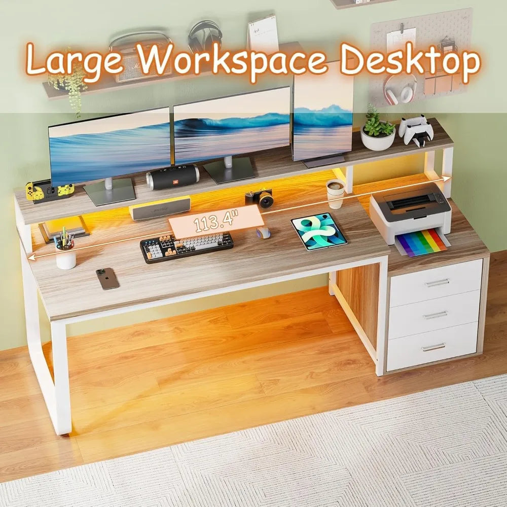 computer desk with 3 drawers